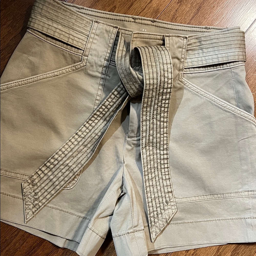 WHBM High-Rise Utility 5” Shorts with Tie Belt, NWT